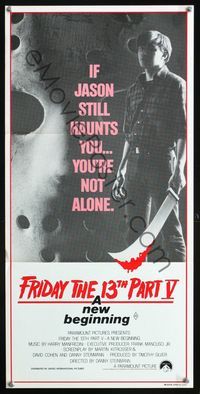 2q158 FRIDAY THE 13th PART V Aust daybill '85 Jason still haunts you, completely differnet image!