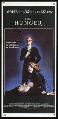 2q174 HUNGER Australian daybill movie poster '83 vampire Catherine Deneuve & rocker David Bowie!