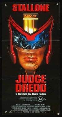 2q179 JUDGE DREDD Australian daybill movie poster '95 in the future, Sylverster Stallone is the law!