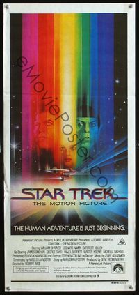 2q231 STAR TREK Australian daybill poster '79 William Shatner, Leonard Nimoy, great Bob Peak art!