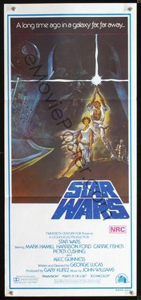 2q236 STAR WARS style A Aust daybill '77 George Lucas classic sci-fi epic, great art by Tom Jung!