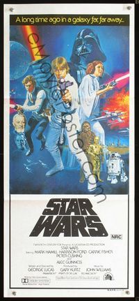 2q237 STAR WARS style C Aust daybill '77 George Lucas classic, great art by Tom William Chantrell