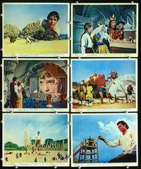 2q262 3 WORLDS OF GULLIVER 6 color English FOH LCs '60 Ray Harryhausen, cool special effects scenes!