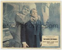 2q271 PLAGUE OF THE ZOMBIES English FOH LC '66 great image of wacky undead monster choking man!