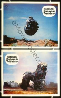 2q058 GODZILLA VS. THE SMOG MONSTER 2 German LCs '71 Gojira tai Hedora, Toho, wacky monster images!
