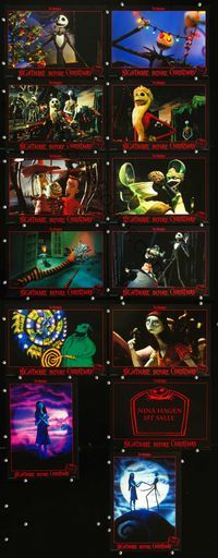 2q053 NIGHTMARE BEFORE CHRISTMAS 13 German LCs '93 Tim Burton, Disney, great horror cartoon images!