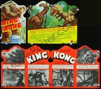 2q004 KING KONG die-cut herald '33 great art images of fierce Kong holding Fay & fighitng dinosaurs!