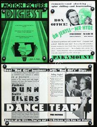 2q014c MOTION PICTURE DIGEST EXHIBITOR MAG JAN 7,1932 Dr Jekyll & Mr Hyde full-page ad,different art