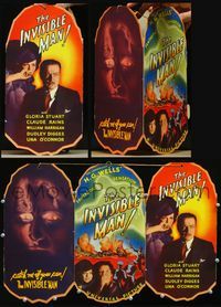2q005 INVISIBLE MAN die-cut color window hanger '33 includes image of teaser one-sheet & other art!