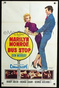 2r123 BUS STOP one-sheet movie poster '56 great image of Don Murray holding sexy Marilyn Monroe!