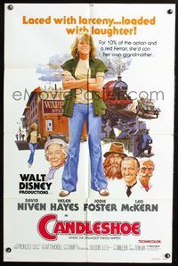 2r130 CANDLESHOE one-sheet movie poster '77 Walt Disney, artwork of young Jodie Foster!