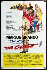 2r140 CHASE one-sheet movie poster '66 Marlon Brando, Jane Fonda, Robert Redford