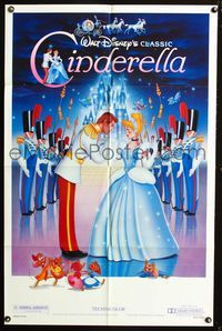 2r147 CINDERELLA one-sheet movie poster R87 Walt Disney classic romantic fantasy cartoon!