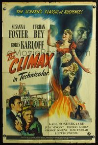 2r150 CLIMAX one-sheet movie poster '44 Boris Karloff, Turhan Bey, Susanna Foster