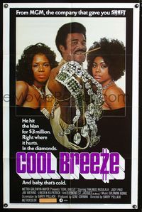 2r162 COOL BREEZE one-sheet movie poster '72 Thalmus Rasulala, he hit the Man for $3 million!