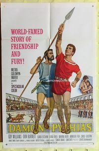 2r184 DAMON & PYTHIAS 1sheet '62 Il Tiranno di Siracusa, world-famed story of friendship and fury!