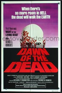2r192 DAWN OF THE DEAD one-sheet '79 George Romero, there's no more room in HELL for the dead!
