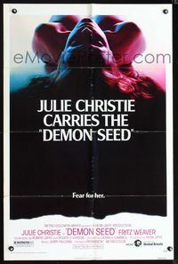 2r201 DEMON SEED one-sheet movie poster '77 super close up of naked Julie Christie, sci-fi horror!
