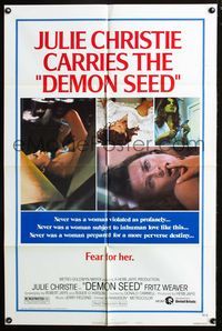 2r202 DEMON SEED style B one-sheet '77 super close up of sexy naked Julie Christie, sci-fi horror!