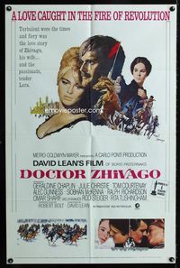 2r219 DOCTOR ZHIVAGO 1sheet R71 Omar Sharif, Julie Christie, David Lean English epic, Terpning art!