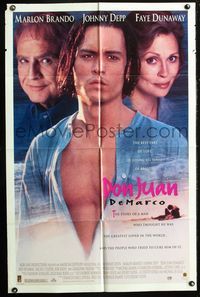 2r223 DON JUAN DEMARCO DS one-sheet movie poster '95 beefcake Johnny Depp, Marlon Brando