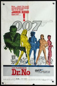 2r226 DR. NO yellow smoke 1sh '62 Sean Connery is extraordinary gentleman spy James Bond 007!