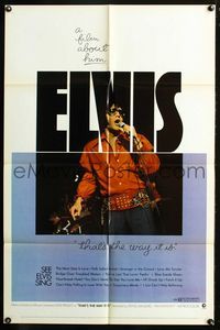 2r239 ELVIS: THAT'S THE WAY IT IS one-sheet poster '70 great image of Presley singing on stage!