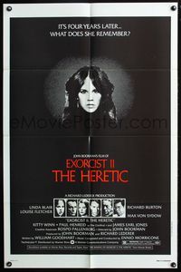 2r250 EXORCIST II: THE HERETIC one-sheet '77 Linda Blair, Boorman's sequel to Friedkin's movie!