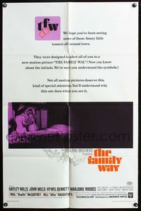 2r255 FAMILY WAY one-sheet movie poster '66 Hayley & John Mills, Boulting Brothers!