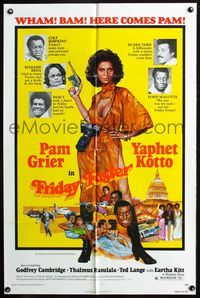 2r285 FRIDAY FOSTER one-sheet movie poster '76 artwork of sexiest Pam Grier with gun and camera!