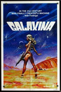 2r295 GALAXINA style A one-sheet '80 great sci-fi art of sexy Dorothy Stratten by Robert Tanenbaum!