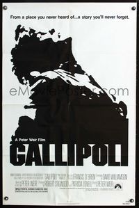 2r296 GALLIPOLI one-sheet poster '81 Peter Weir, classic image of Mark Lee trying to outrace death!