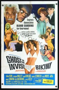 2r303 GHOST IN THE INVISIBLE BIKINI 1sheet '66 Boris Karloff, plus sexy girls & wacky horror images!