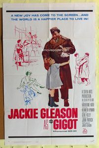 2r307 GIGOT one-sheet movie poster '62 Jackie Gleason, Katherine Kath, directed by Gene Kelly!