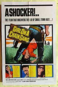 2r309 GIRL ON A CHAIN GANG one-sheet poster '66 William Watson, Julie Ange, itching for action!