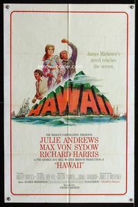 2r353 HAWAII one-sheet poster '66 Julie Andrews, Max von Sydow, Richard Harris, James A. Michener