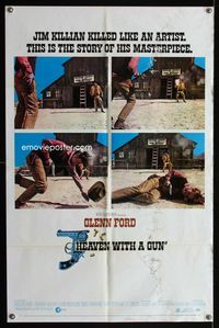 2r360 HEAVEN WITH A GUN one-sheet movie poster '69 Carolyn Jones, Glenn Ford kills like an artist!