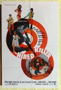 2r388 HIRED KILLER one-sheet movie poster '67 Tecnica di un Omicidio, Robert Webber, Franco Nero