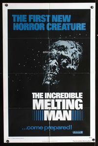2r432 INCREDIBLE MELTING MAN one-sheet '77 AIP gruesome image of the first new horror creature!
