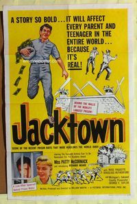 2r451 JACKTOWN one-sheet movie poster '62 prison riots, Patty McCormack, Richard Meade