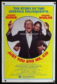 2r465 JUST YOU & ME, KID one-sheet '79 great image of laughing George Burns & young Brooke Shields!