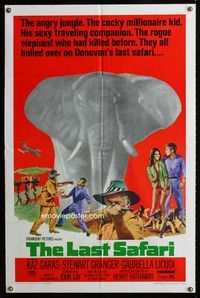 2r502 LAST SAFARI one-sheet poster '67 Stewart Granger in the angry jungle hunting a rogue elephant!