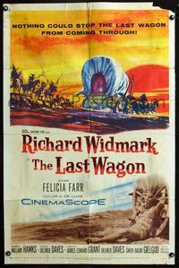 2r505 LAST WAGON one-sheet '56 Richard Widmark, Delmer Daves, nothing could stop the last wagon!
