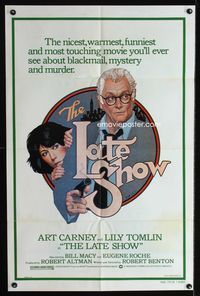 2r506 LATE SHOW one-sheet movie poster '77 great Richard Amsel artwork of Art Carney & Lily Tomlin!