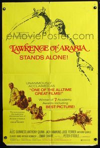 2r510 LAWRENCE OF ARABIA one-sheet movie poster R71 David Lean classic starring Peter O'Toole!