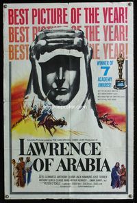 2r511 LAWRENCE OF ARABIA style D one-sheet poster '62 David Lean classic starring Peter O'Toole!