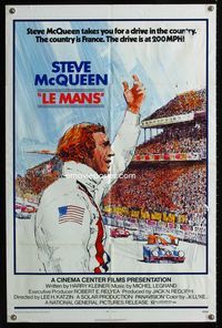 2r512 LE MANS one-sheet movie poster '71 cool art of race car driver Steve McQueen!