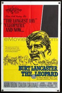 2r519 LEOPARD one-sheet poster '66 Burt Lancaster, Alain Delon, Luchino Visconti, Il Gattopardo