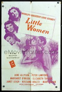 2r548 LITTLE WOMEN one-sheet poster R62 June Allyson, Elizabeth Taylor, Peter Lawford, Janet Leigh