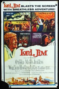 2r556 LORD JIM style B one-sheet '65 Peter O'Toole, James Mason, Curt Jurgens, different image!